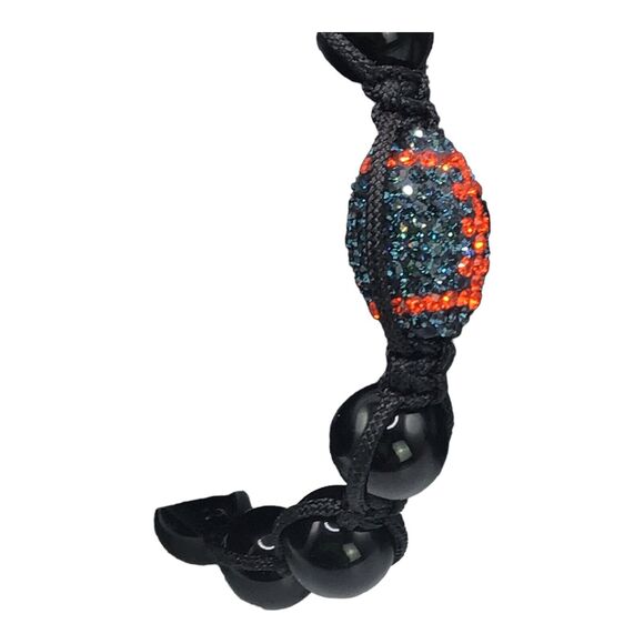 Auburn University Beaded Bracelet Black Orange Blue Adjustable Rhinestone - Picture 8 of 12